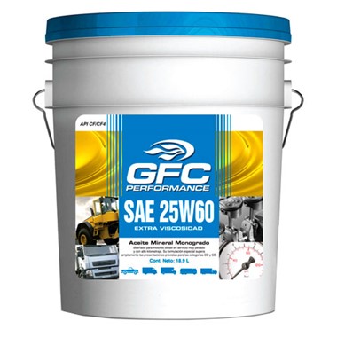 CF2560P Lubricante GFC API CF Multigrado 25W60 Paila 19L 5gal