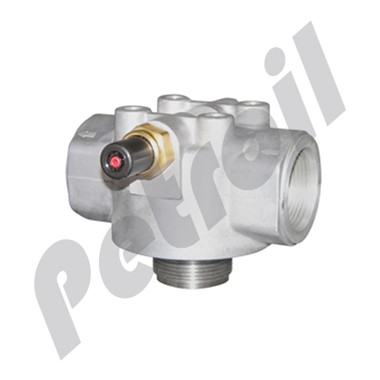 OB8772 Base de Montaje Baldwin 1 3/4-12 ByPass 25PSI + Indicador  PopUp Entrada/Salida 1 1/4" NPT. P167622